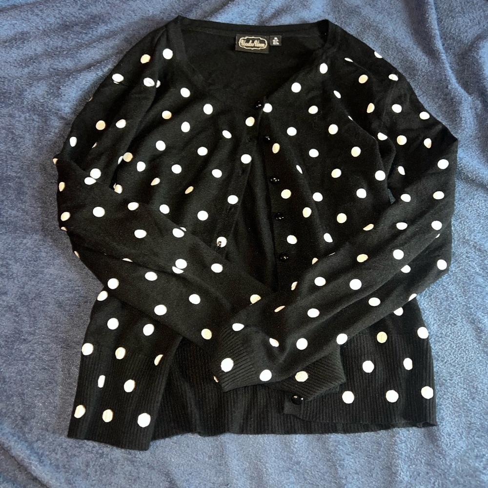 Black and White polka dot cardigan